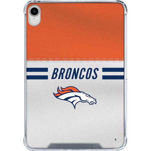 NFL Denver Broncos White Striped iPad 11th Gen (2025) Clear Case