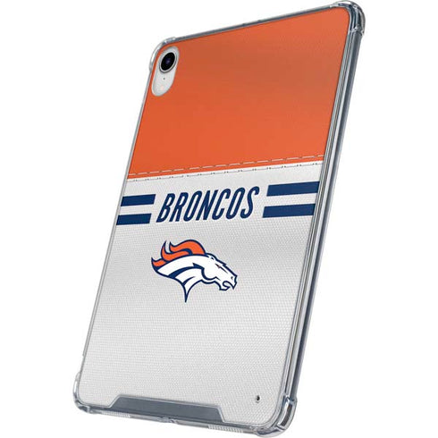 NFL Denver Broncos White Striped iPad 11th Gen (2025) Clear Case