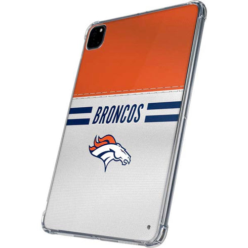 NFL Denver Broncos White Striped iPad Pro 11in (2024) Clear Case