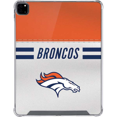 NFL Denver Broncos White Striped iPad Pro 12.9in (2020) Clear Case