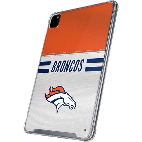 NFL Denver Broncos White Striped iPad Pro 12.9in (2020) Clear Case