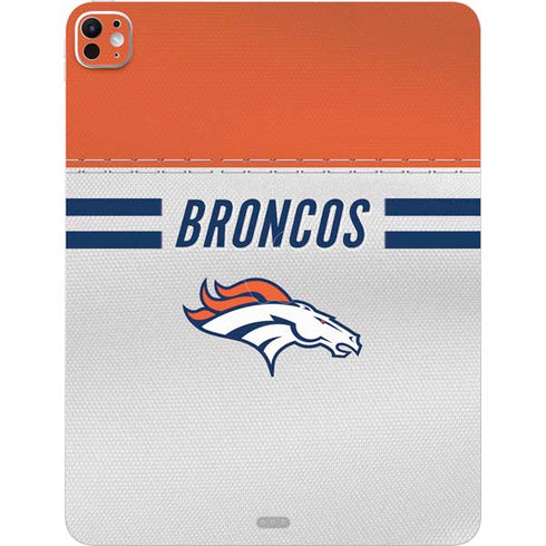 NFL Denver Broncos White Striped iPad Pro 13in M4 (2024) Skin
