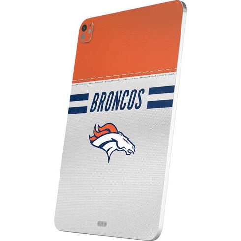 NFL Denver Broncos White Striped iPad Pro 13in M4 (2024) Skin