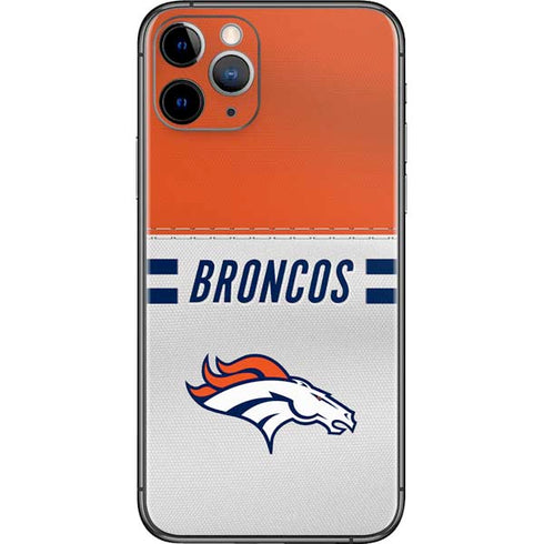 NFL Denver Broncos White Striped iPhone 11 Pro Skin