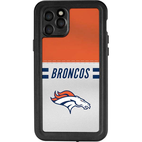NFL Denver Broncos White Striped iPhone 11 Pro Waterproof Case