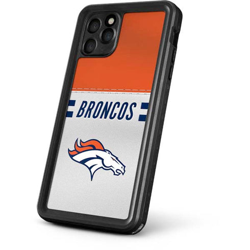 NFL Denver Broncos White Striped iPhone 11 Pro Waterproof Case