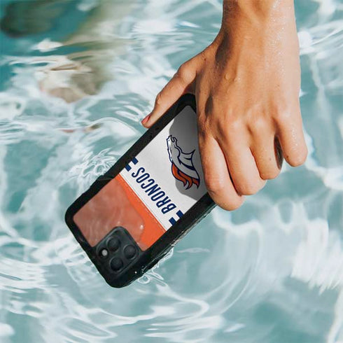 NFL Denver Broncos White Striped iPhone 11 Pro Waterproof Case
