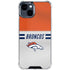 NFL Denver Broncos White Striped iPhone 15 Clear Case