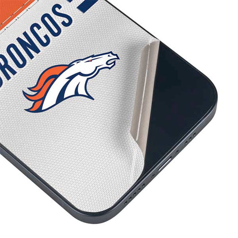 NFL Denver Broncos White Striped iPhone 15 Skin