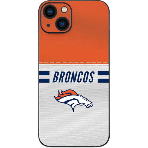NFL Denver Broncos White Striped iPhone 15 Skin