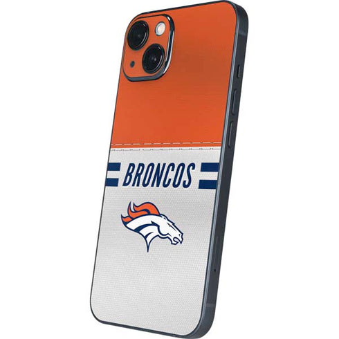 NFL Denver Broncos White Striped iPhone 15 Skin