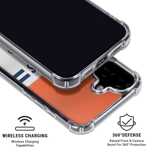 NFL Denver Broncos White Striped iPhone 16 Clear Case
