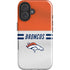 NFL Denver Broncos White Striped iPhone 16 Plus Impact Case