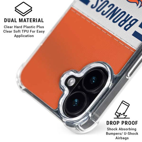 NFL Denver Broncos White Striped iPhone 16 Plus MagSafe Case