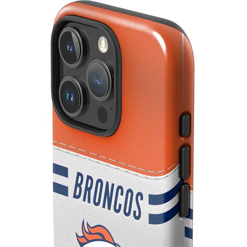 NFL Denver Broncos White Striped iPhone 16 Pro Impact Case