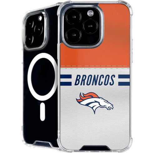 NFL Denver Broncos White Striped iPhone 16 Pro MagSafe Case