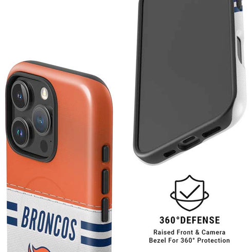 NFL Denver Broncos White Striped iPhone 16 Pro Magsafe Impact Case