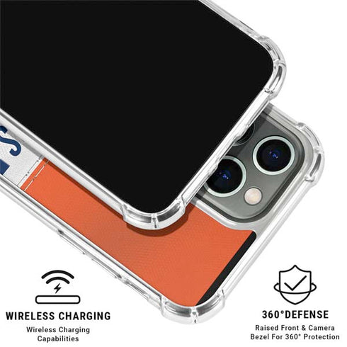 NFL Denver Broncos White Striped iPhone 16 Pro Max Clear Case