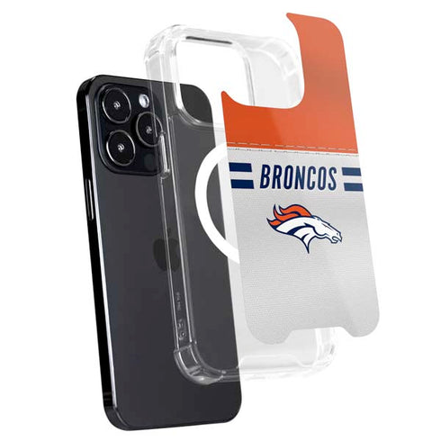 NFL Denver Broncos White Striped iPhone 16 Pro Max MagSafe Case