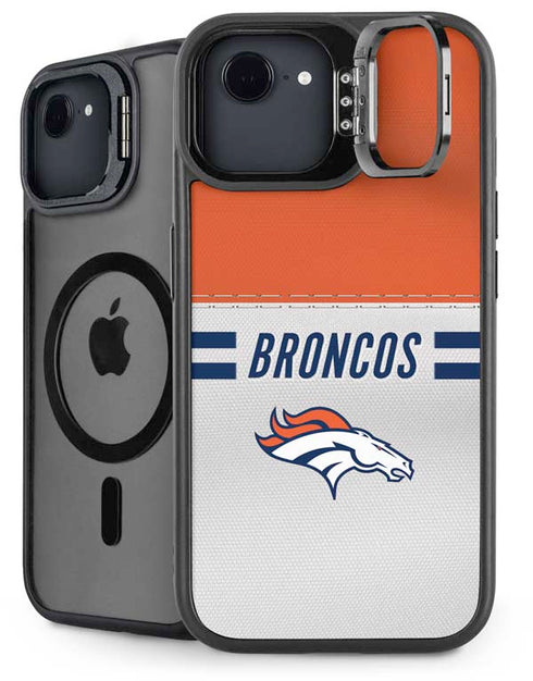 NFL Denver Broncos White Striped iPhone 16e Kickstand Case