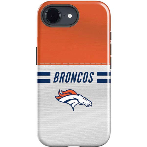 NFL Denver Broncos White Striped iPhone 16e Impact Case