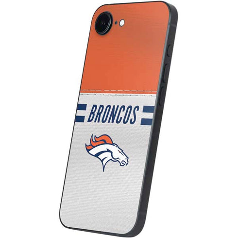 NFL Denver Broncos White Striped iPhone 16e Skin