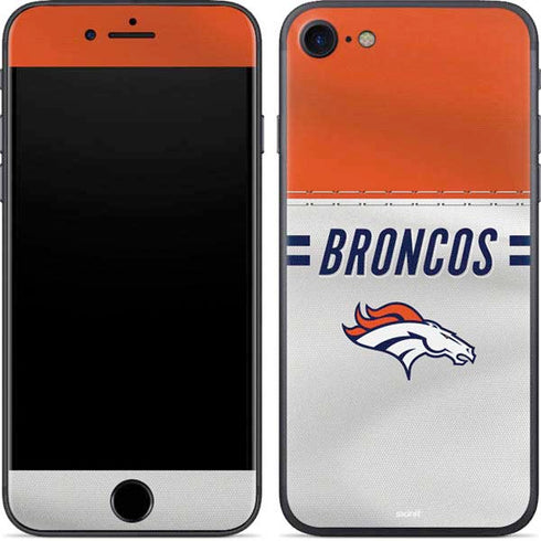 NFL Denver Broncos White Striped iPhone 8 Skin