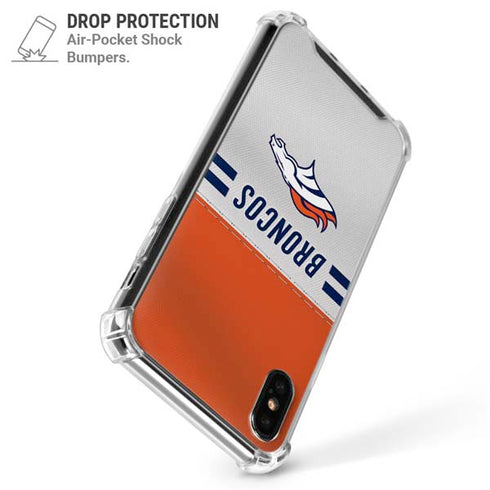 NFL Denver Broncos White Striped iPhone X/XS Clear Case