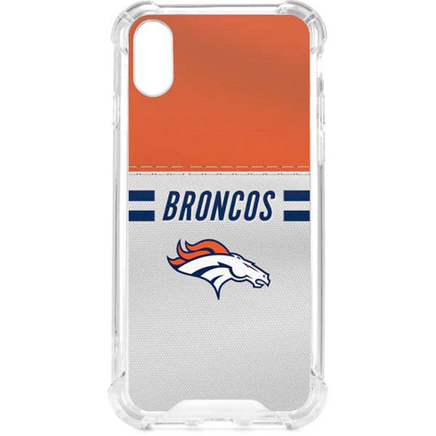 NFL Denver Broncos White Striped iPhone XS Clear Case