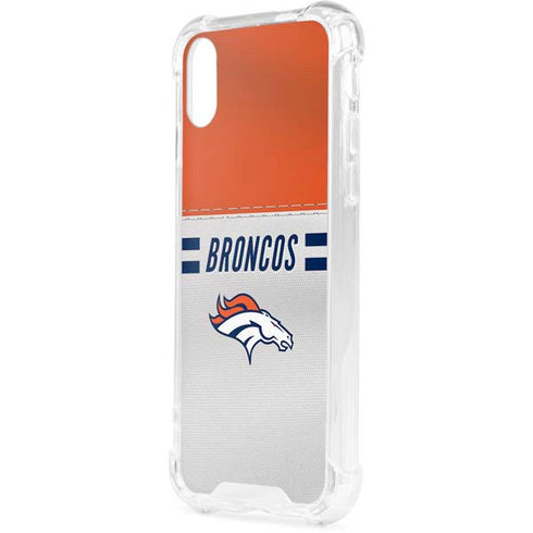 NFL Denver Broncos White Striped iPhone XS Clear Case