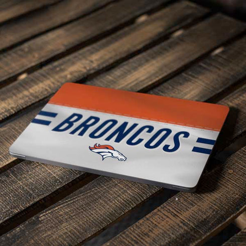 NFL Denver Broncos White Striped Apple MacBook Air Skin