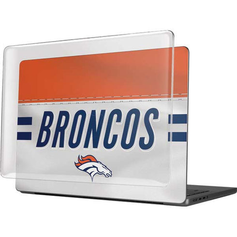 NFL Denver Broncos White Striped MacBook Pro 14in (2021-24) Case plus Skin