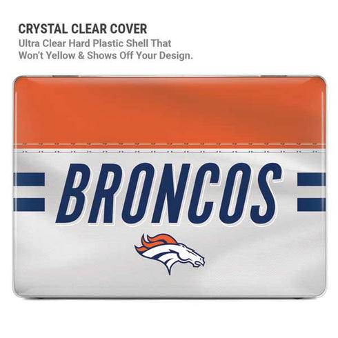 NFL Denver Broncos White Striped MacBook Pro 14in (2021-24) Case plus Skin