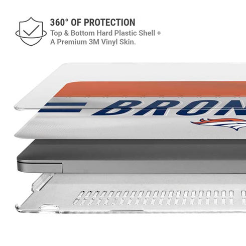 NFL Denver Broncos White Striped MacBook Cases