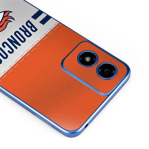 NFL Denver Broncos White Striped Moto G Play 4G (2024) Skin