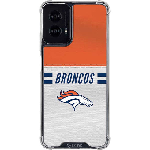 NFL Denver Broncos White Striped Moto G Power 5G (2024) Clear Case