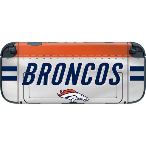 NFL Denver Broncos White Striped Nintendo Switch 2 (2025) with Joy-Con Skin