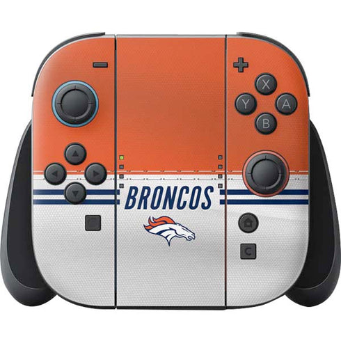 NFL Denver Broncos White Striped Nintendo Skins