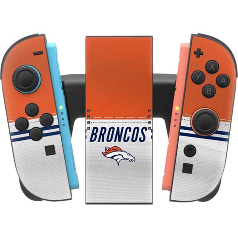 NFL Denver Broncos White Striped Nintendo Switch 2 (2025) Joy-Con Controller Skin