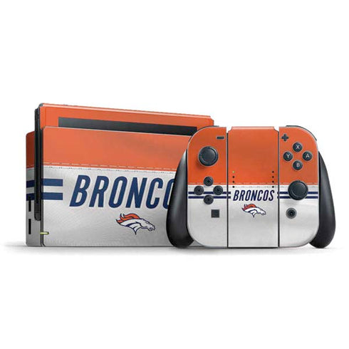 NFL Denver Broncos White Striped Nintendo Skins