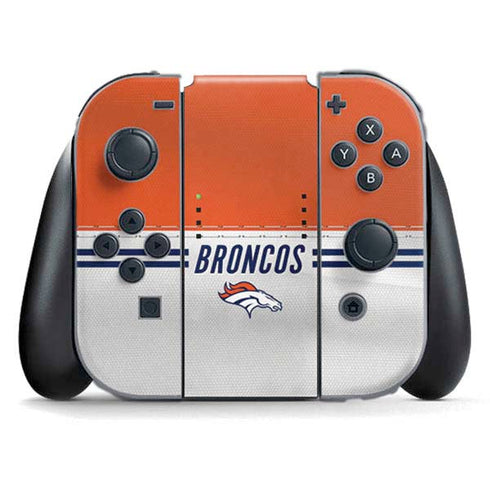 NFL Denver Broncos White Striped Nintendo Skins