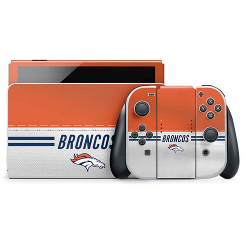 NFL Denver Broncos White Striped Nintendo Skins