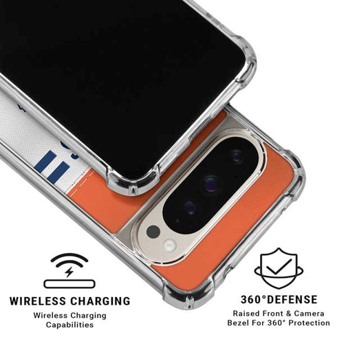 NFL Denver Broncos White Striped Pixel 9/9 Pro Clear Case