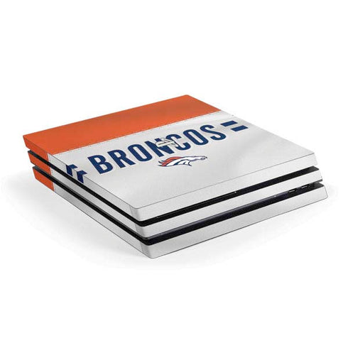 NFL Denver Broncos White Striped PlayStation PS4 Skins
