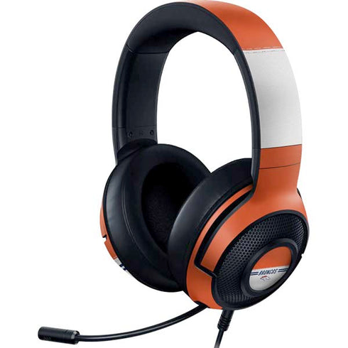 NFL Denver Broncos White Striped Razer Kraken X Skin