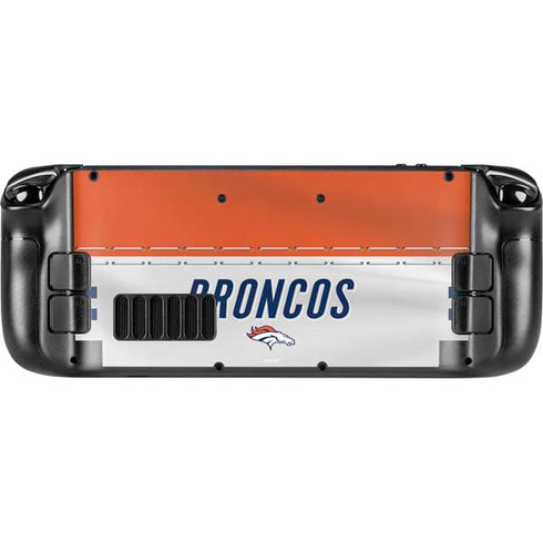 NFL Denver Broncos White Striped Steam Deck Handheld Gaming Computer Skin