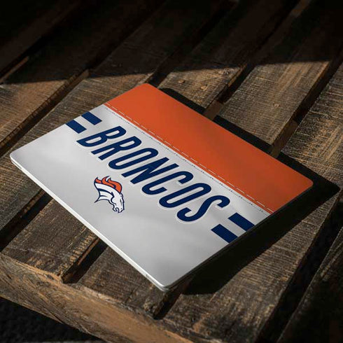 NFL Denver Broncos White Striped Surface Laptop 3 13.5in Skin