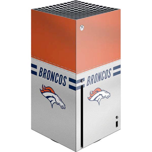 NFL Denver Broncos White Striped Xbox Series X Skins