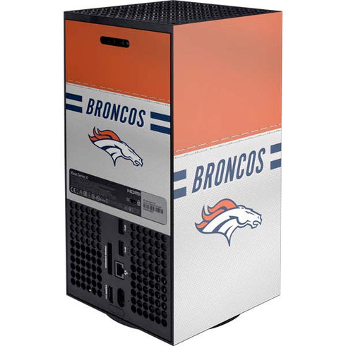 NFL Denver Broncos White Striped XBox Series X Digital Edition Console Skin