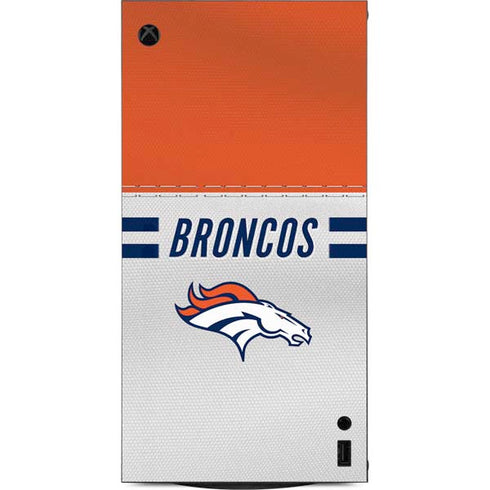 NFL Denver Broncos White Striped XBox Series X Digital Edition Console Skin